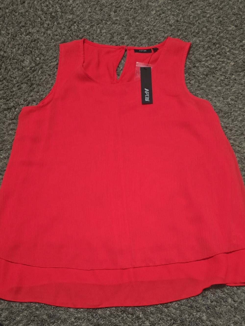 Apt. 9 Coral-Red Keyhole Sleeveless Blouse